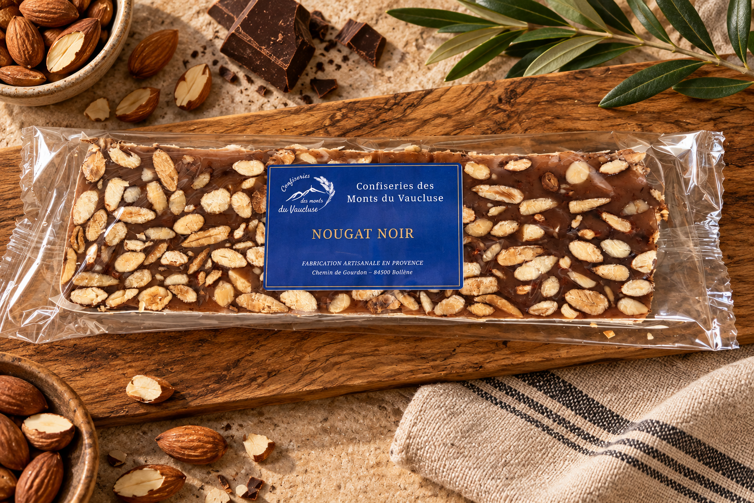 Nougat noir artisanal - Confiseries des Monts du Vaucluse