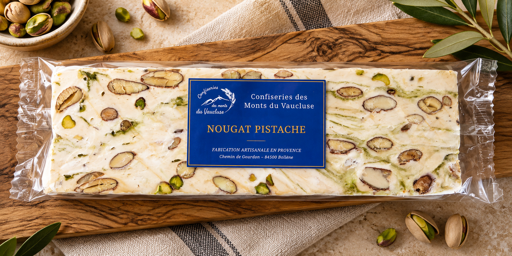 Nougat pistache artisanal - Confiseries des Monts du Vaucluse